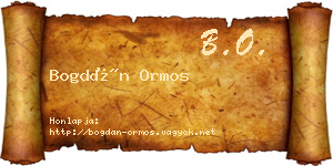 Bogdán Ormos névjegykártya